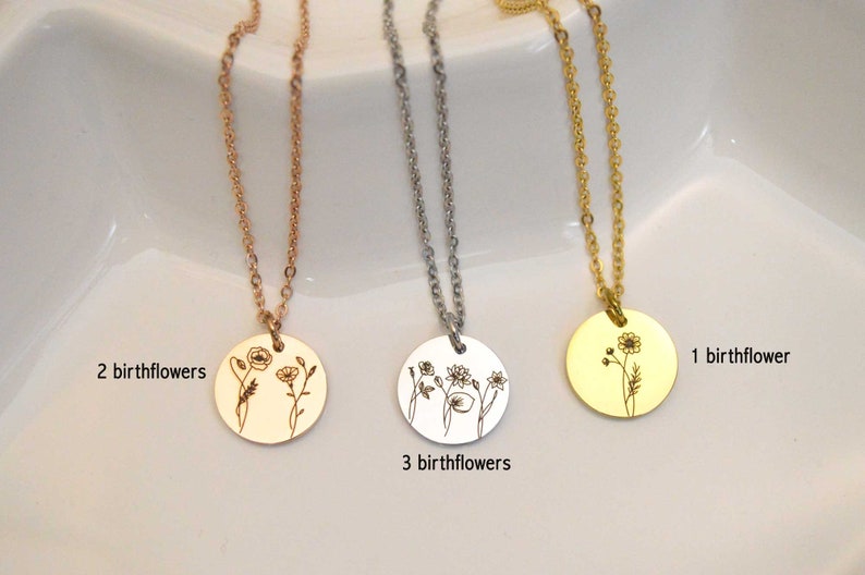 Birth Flower Necklaces in Gold – Paper Luxe