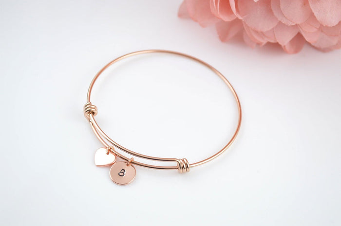 Rose Gold Heart Bangle