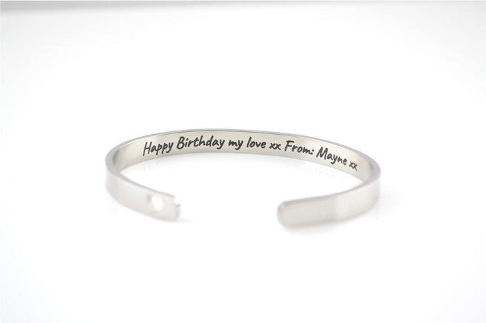 Engraved Bracelet Personalised Cuff