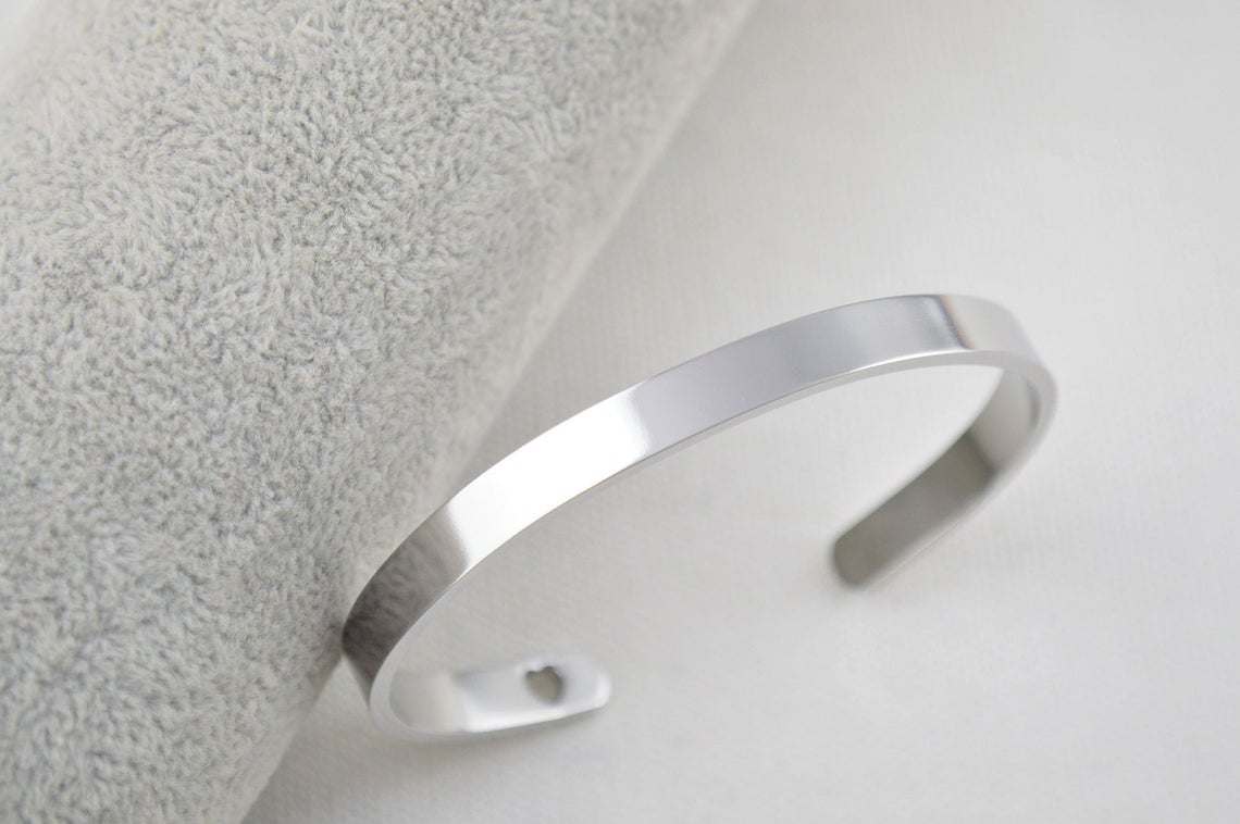 Men Steel Cuff Bracelet Personalised
