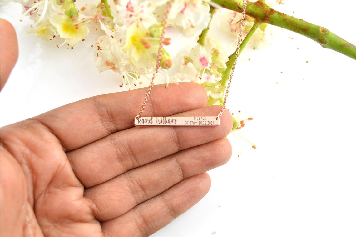 Personalized Birthday Day Gift for Wife Mom Women's Heart Bar Name Necklace  Stainless Steel Gift for Girlfriend Fiancee Engravable Couples Free Gift  Box Ships Next Day - Walmart.com