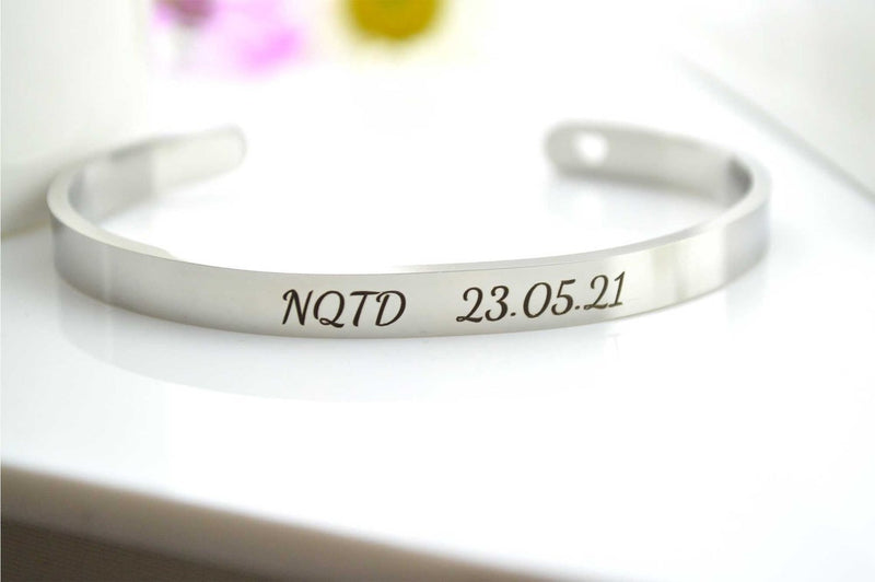 Sobriety NQTD Cuff Bracelet, Addiction Recovery Gifts, Soberversary Gifts for Men and Women, Uplifting Jewelry, Hypoallergenic Bracelet