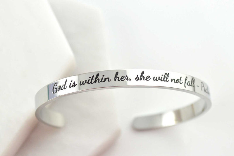 Christian Bracelet for Women, Stainless Steel Hypoallergenic Cuff Bracelets, Christian Gifts, Christian Jewelry, Teachers and Family Gifts