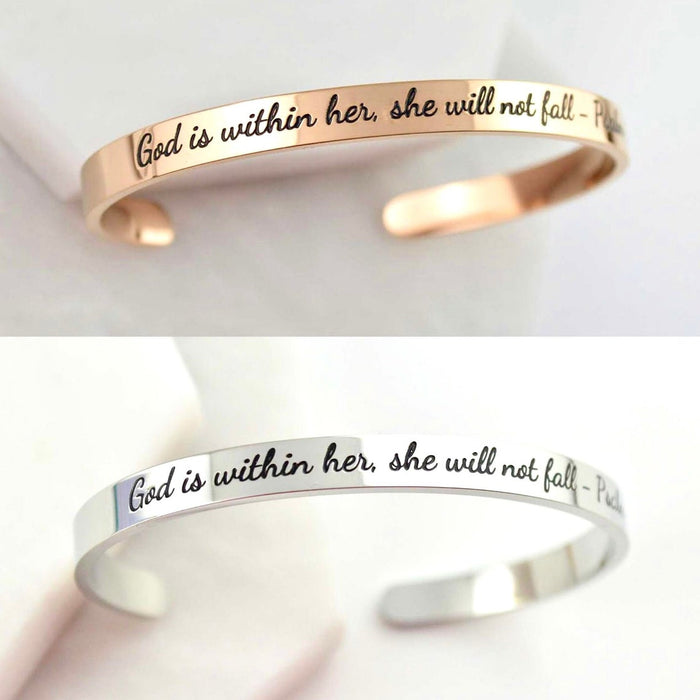 Christian Bracelet for Women, Stainless Steel Hypoallergenic Cuff Bracelets, Christian Gifts, Christian Jewelry, Teachers and Family Gifts