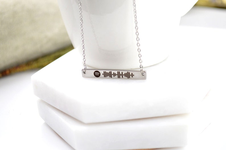 Spotify Code Scan Music Necklace, Personalized Necklace, Necklace for Favourite Album Artist, Gifts for Her and Him, Playlist Song Gifts