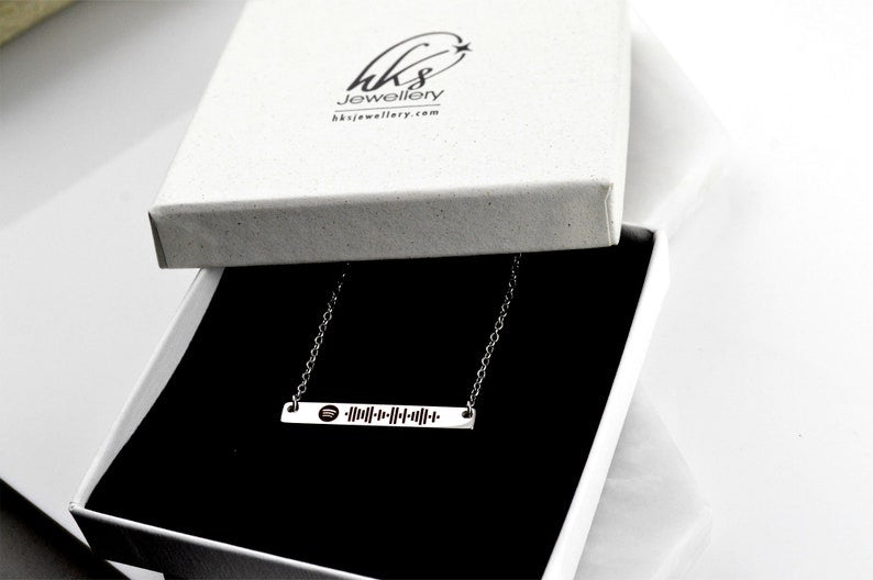 Spotify Code Scan Music Necklace, Personalized Necklace, Necklace for Favourite Album Artist, Gifts for Her and Him, Playlist Song Gifts